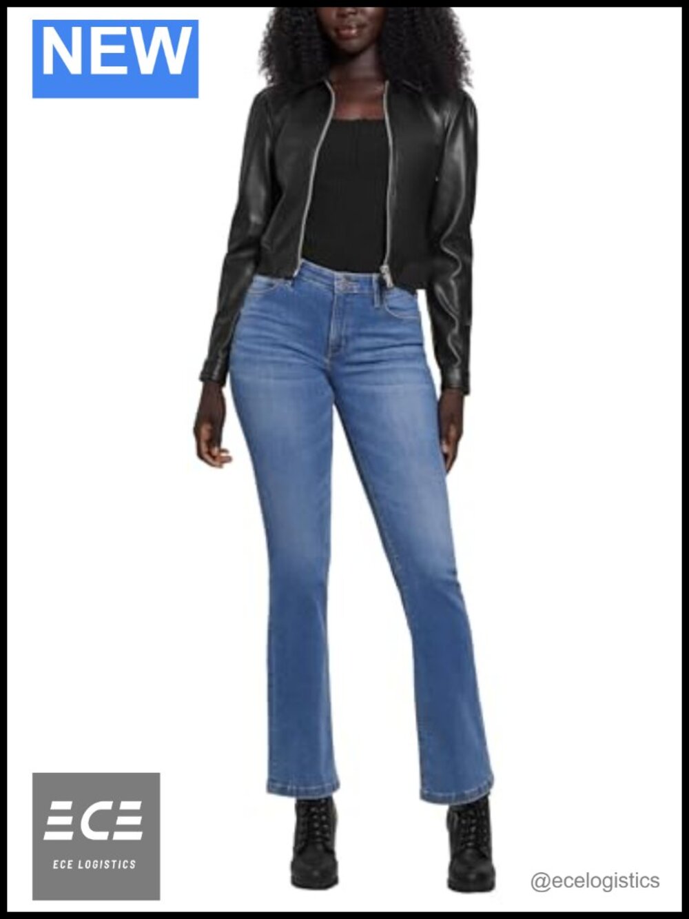 Faux Leather Zip-Front Fitted Bomber Jacket Aviator Style Long Sleeve